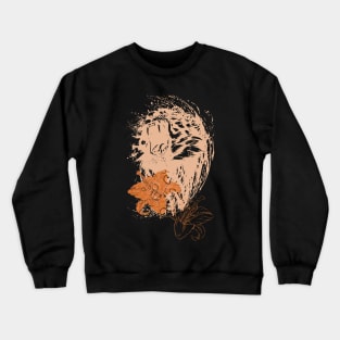 Splash of Ink Water Tiger with Orange Lily Crewneck Sweatshirt